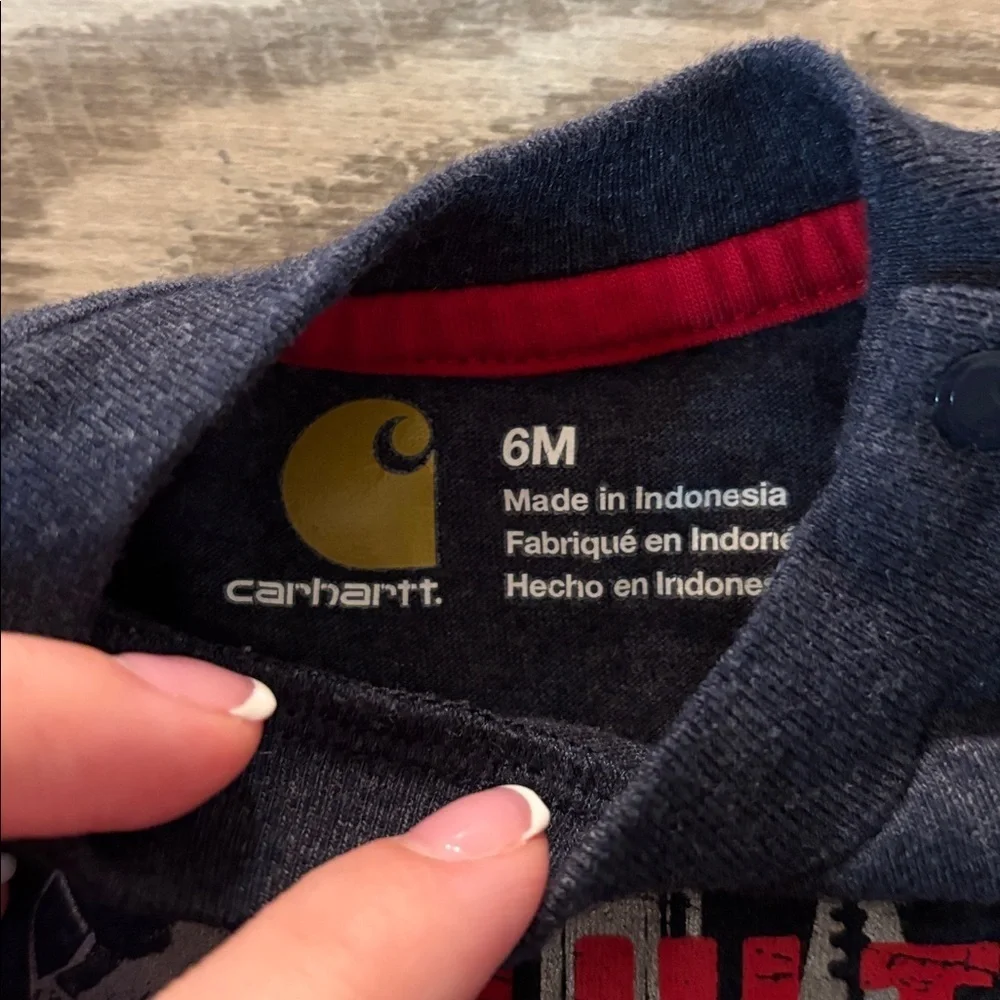 Carhartt Dark Blue Baby Bodysuit with Red Graphic